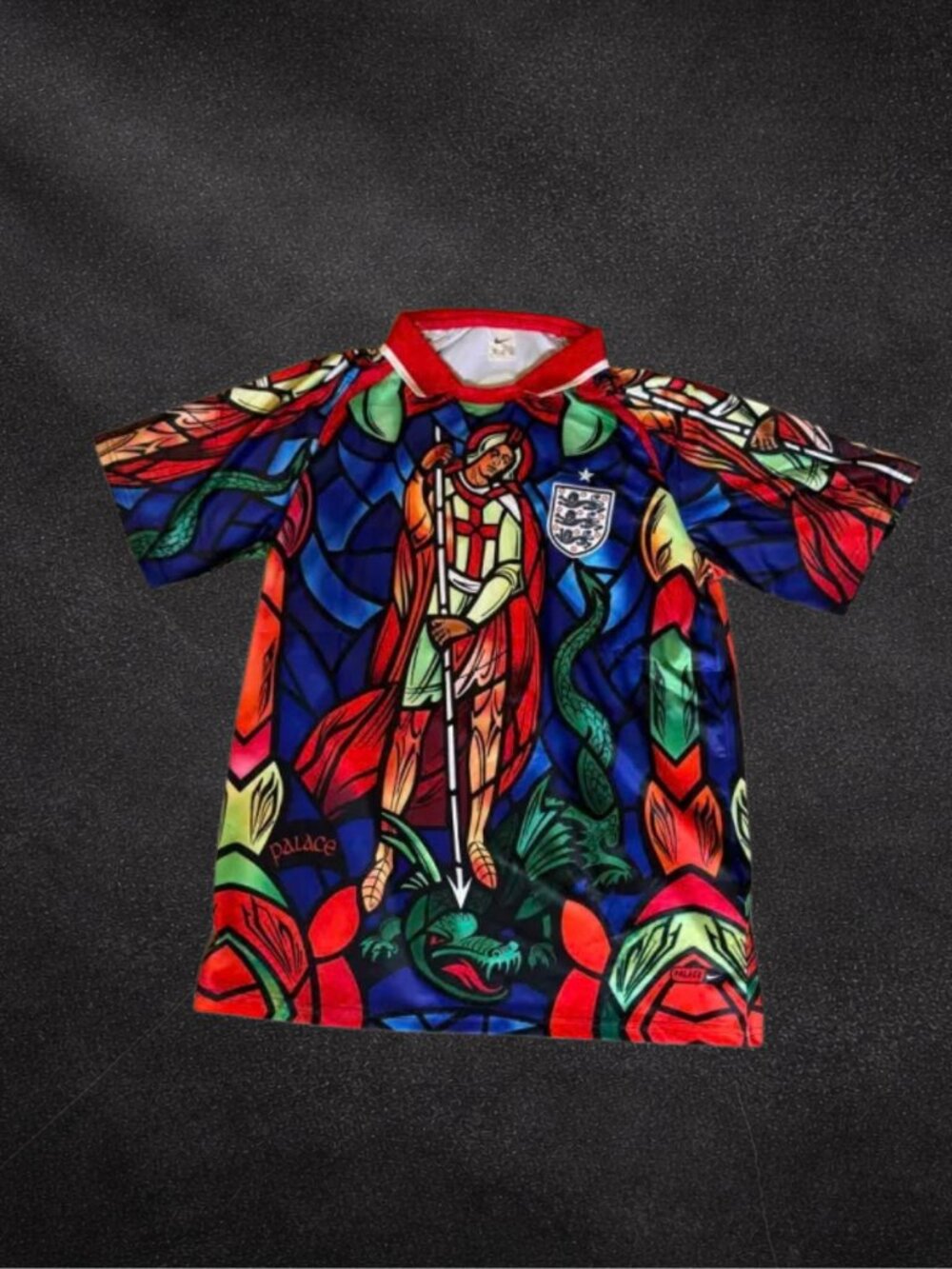 Palace x Nike England Bright Crimson Graphic Football Jersey
